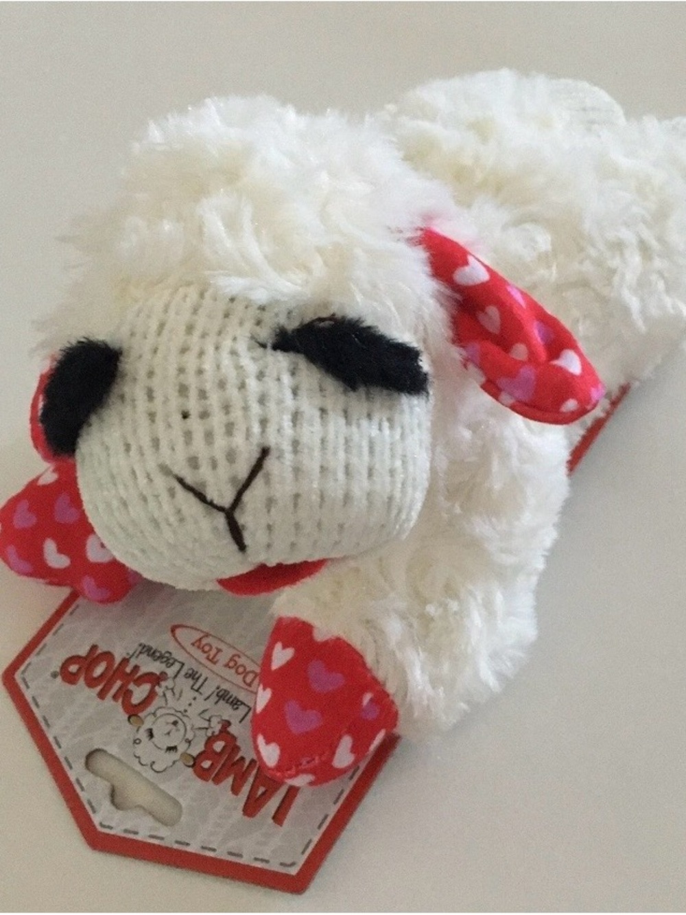 Dog Toy 8” Lamb Chop Soft Plush w/ Hearts Red Accents NEW | Lambchop|